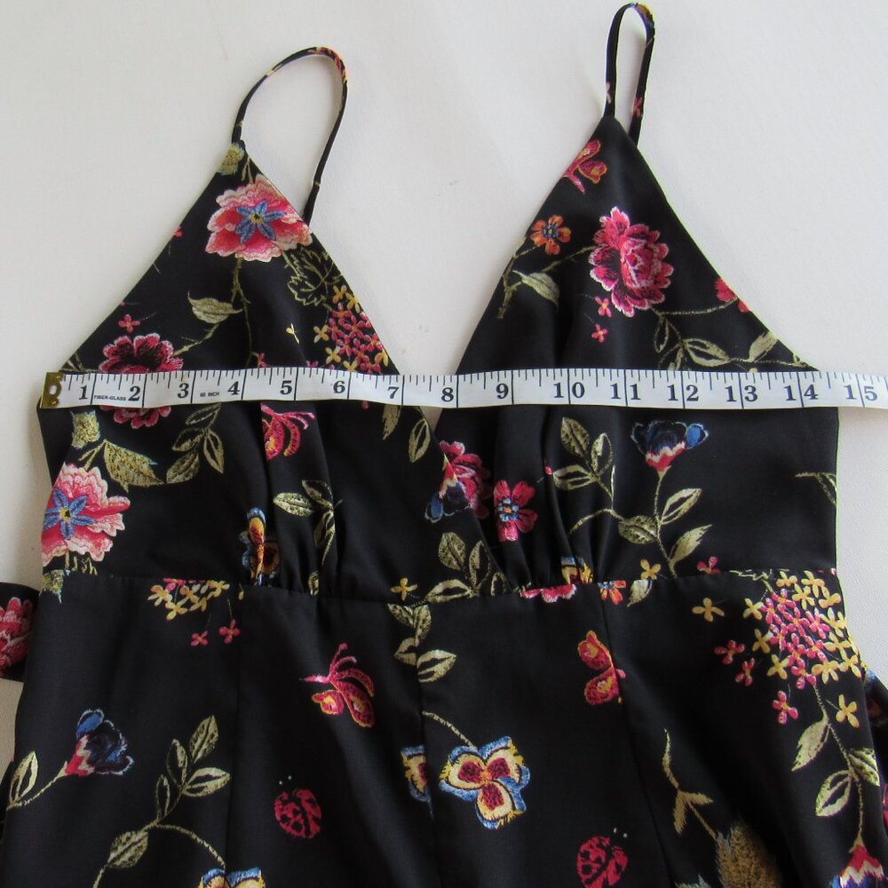 Timing Women's Wide-Leg Jumpsuit/ Romper Pants Black With Floral Print Size S - Picture 6 of 8
